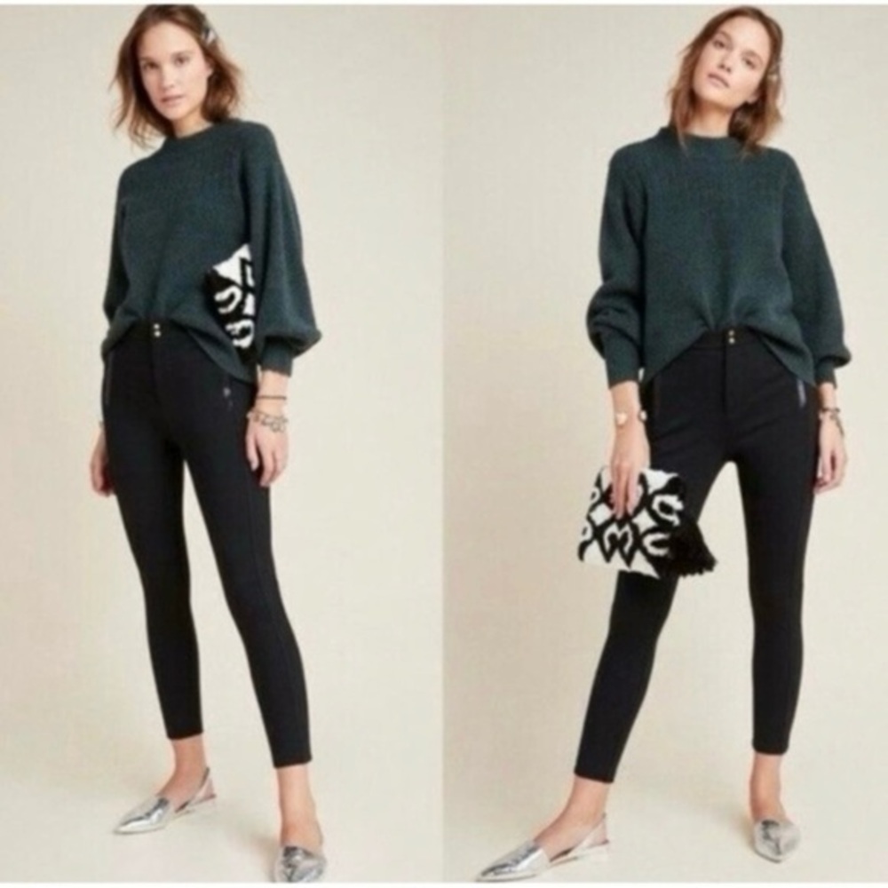Anthropologie The Essential Slim Pants Black Size 14